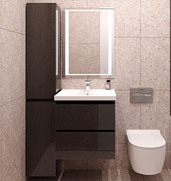 Style Line Мебель для ванной Даймонд 60 Люкс черная, PLUS подвесная – фотография-9